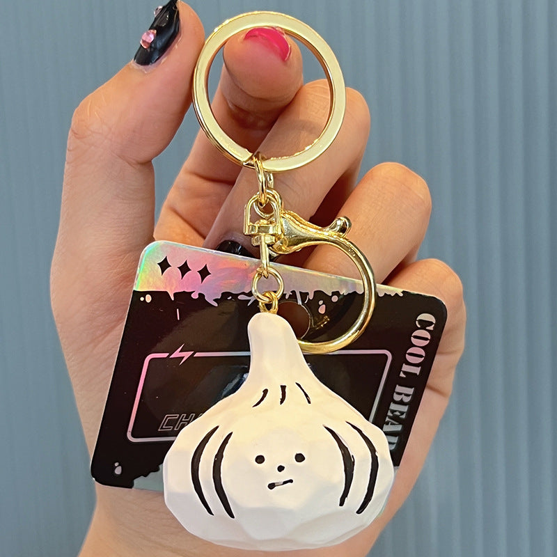 Wholesale pendant green onion creative resin keychain